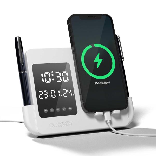 Digital Alarm Clock with Phone Stand 