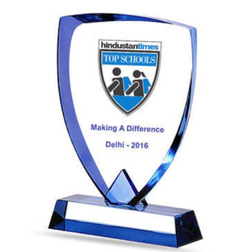 Blue Shield Acrylic Trophy