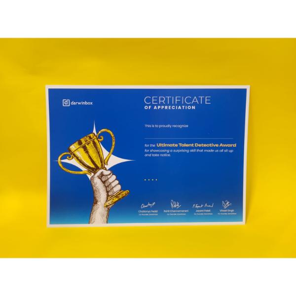 Certificate of Appreciation 