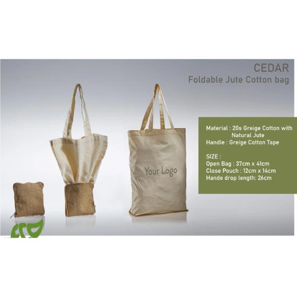 Foldable Jute Cotton Bag