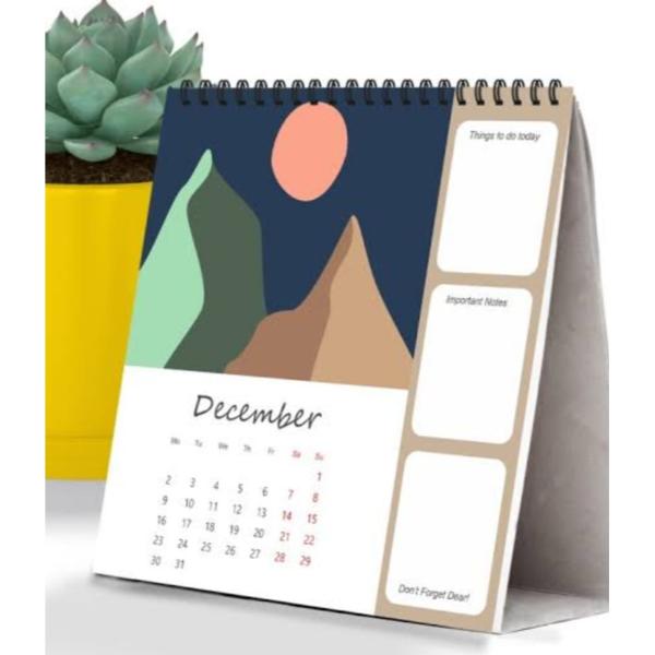 Customized Table Top Vertical Wiro Calendar