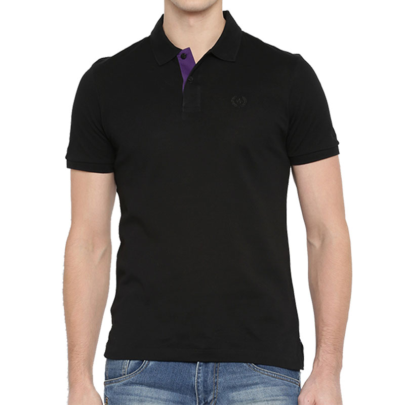 Arrow Black Solid Collar T-shirt