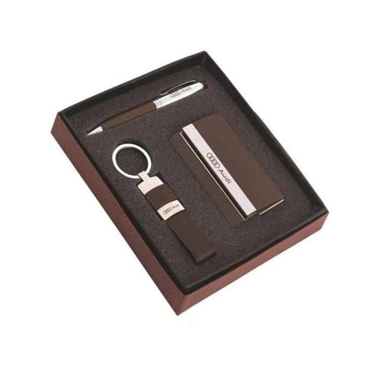 3 in 1 set (card holder,Leatherite keychain & pen)