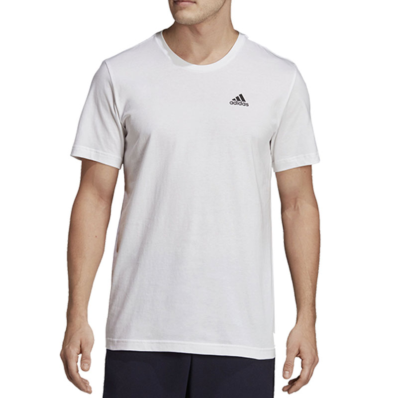 Adidas Solid Men Round Neck White T-Shirt