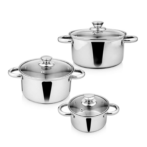 Brodees Induction Friendly Stainless Steel Casserole Set of 3 - Corporate  Gifting