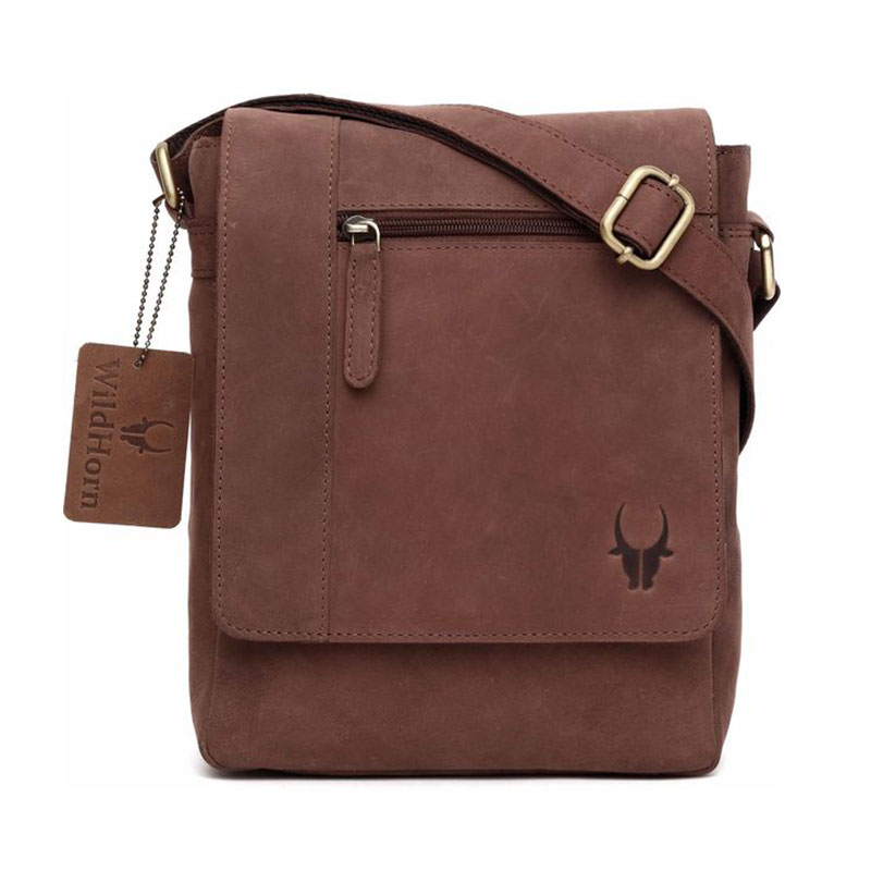 WildHorn Leather Brown Messenger Bag - 2