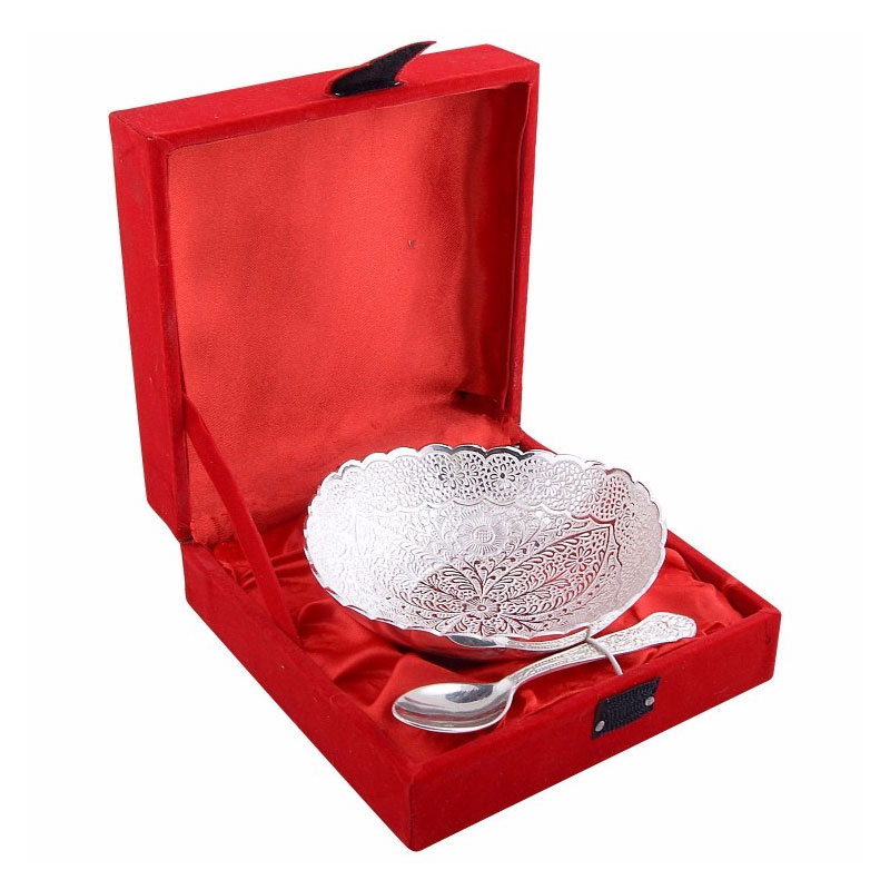 GOLDGIFTIDEAS Pure Silver Shatkon Shape Dry Fruit Box for Gift, Silver Dry  Fruit Set for Wedding, Baby Shower Gift