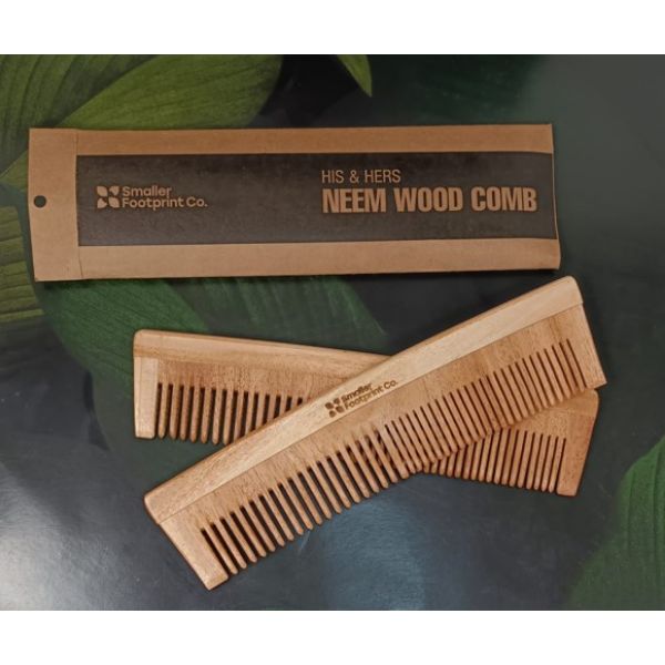 Smaller Footprint His and Hers Neem Wood Comb  