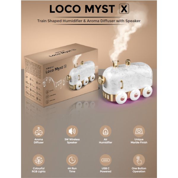 XECH Locomyst Train Shaped Bluetooth Speaker with Humidifier 