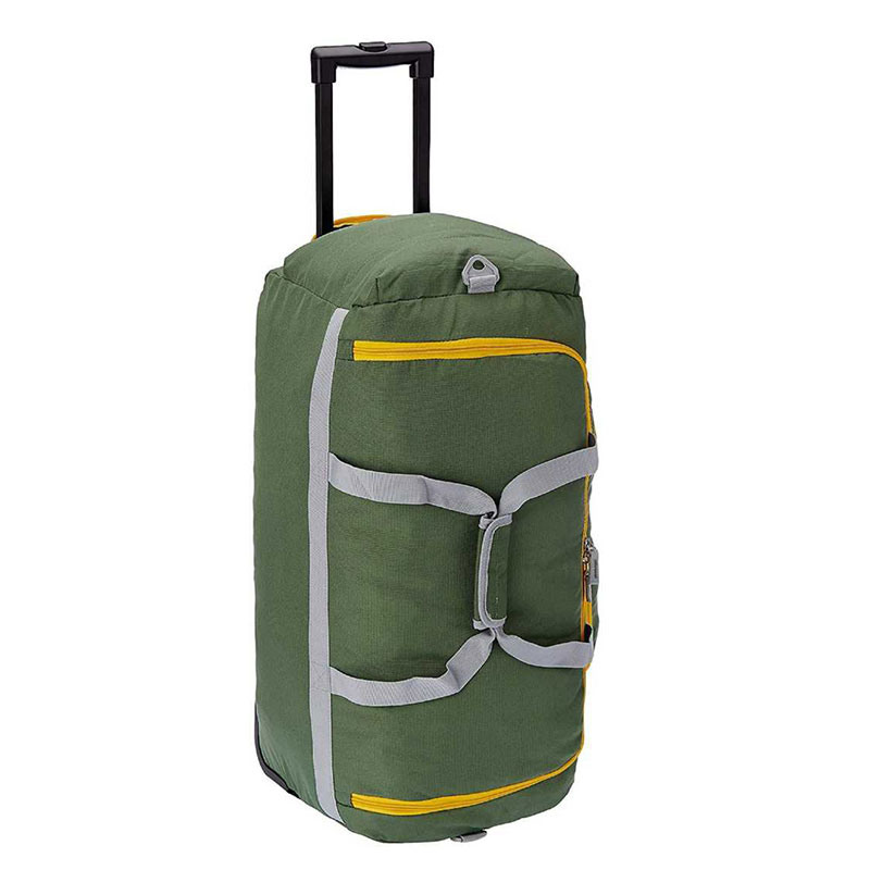 Large duffle bag with Web in green GG Crystal canvas