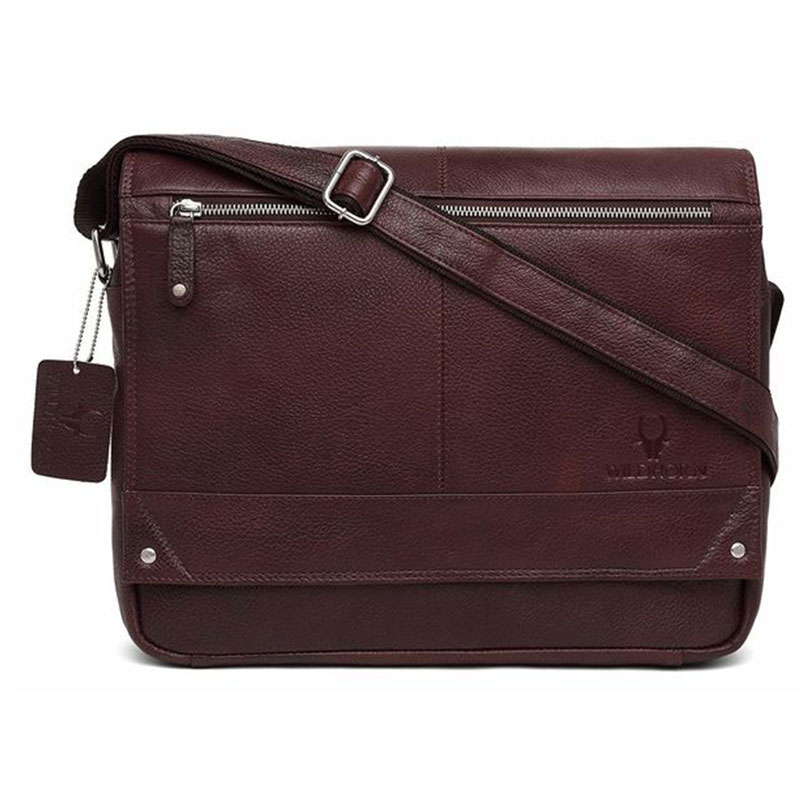 WildHorn Leather Brown Laptop Messenger Bag