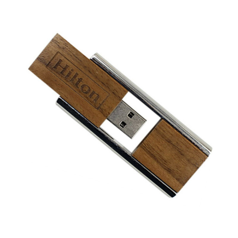 Wooden Pull Out Metal Pendrive