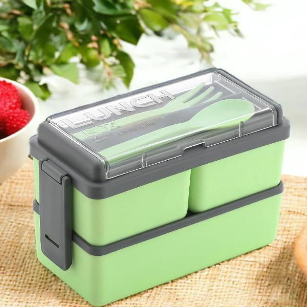 Plastic Lunch Box 3-in-1 Compartment 